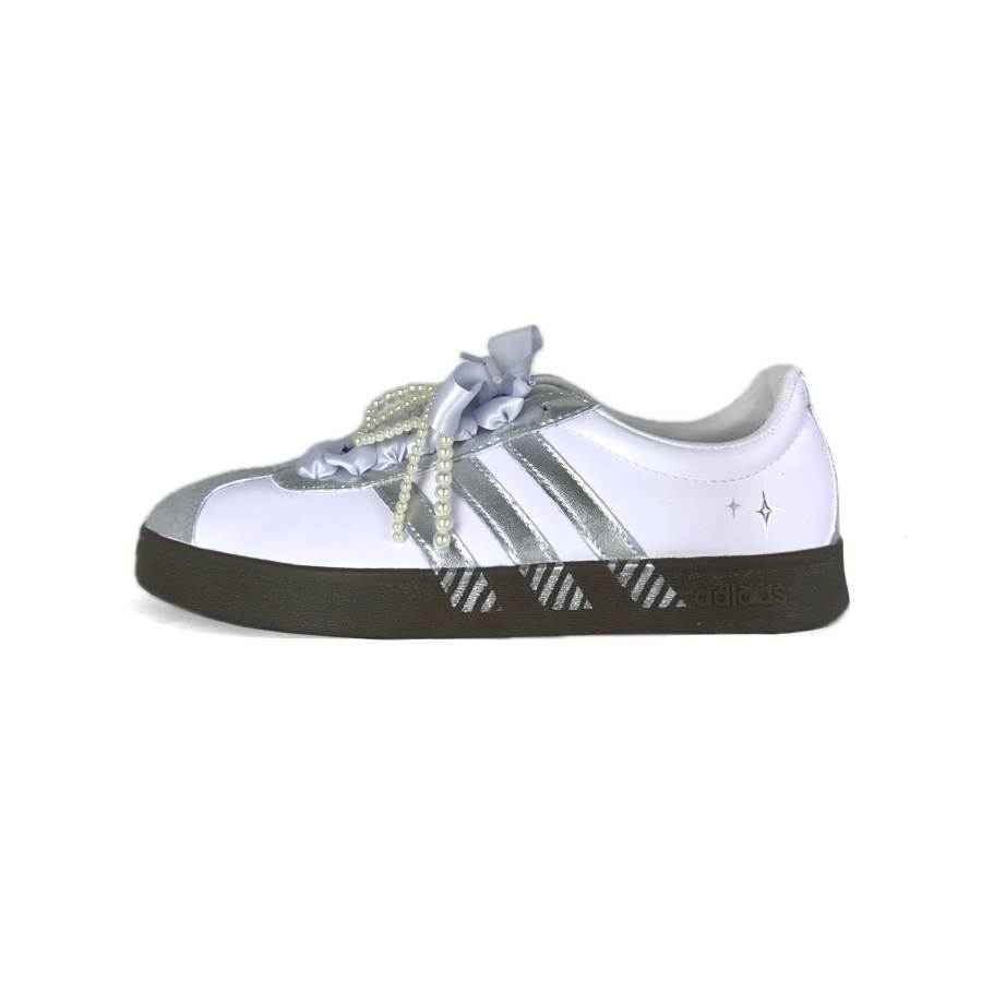 Adidas Adidas VL COURT 2.0 Abrasion Resistant Low top Skateboard Shoes Unisex Black White