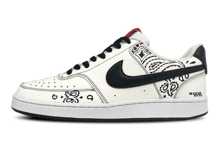 Nike Nike Court Vision 1 Wear resistant And Lightweight Low top Skateboard Shoes Men's Black White