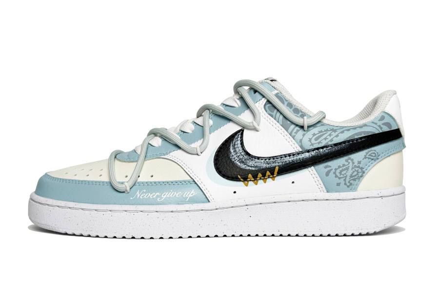 Nike Nike Court Vision 1 Maris Sal Paisley Coverage Abrasion Resistant Low top Skateboard Shoes Unisex White Green