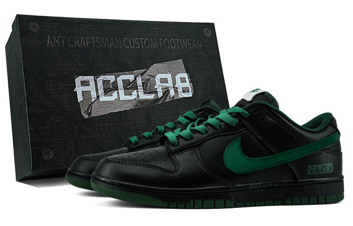 Nike Nike Dunk Abrasion Resistant Low top Skateboard Shoes Unisex Black Green
