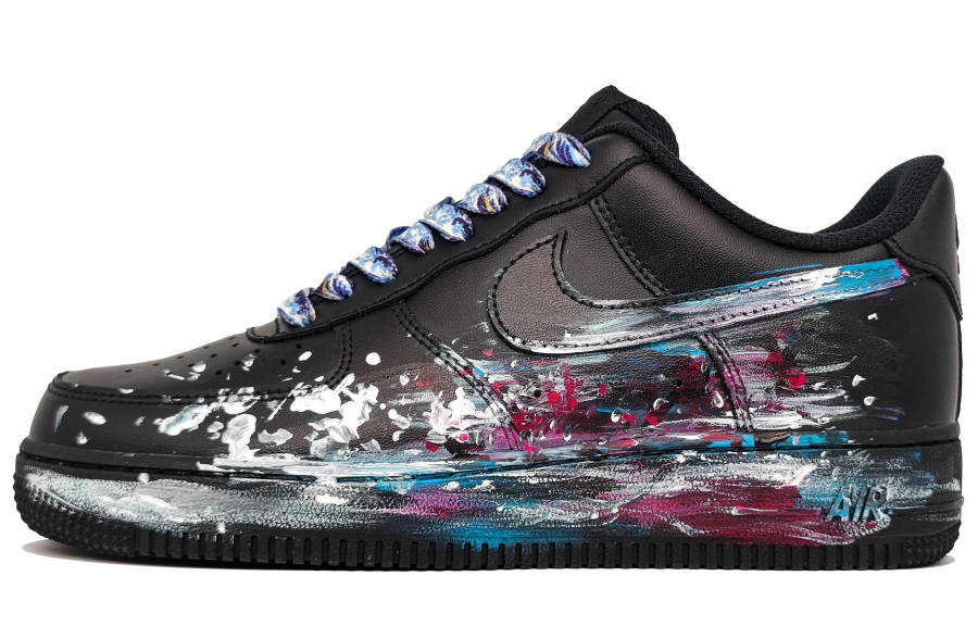 Nike Nike Air Force 1 Abrasion Resistant Abrasion Resistant Low top Skateboard Shoes Unisex Black Blue