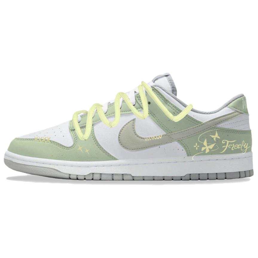 Nike Nike Dunk Green Apple Butterfly Order Cushioning, Wear Resistant Low top Skateboard Shoes Unisex Yellow Green
