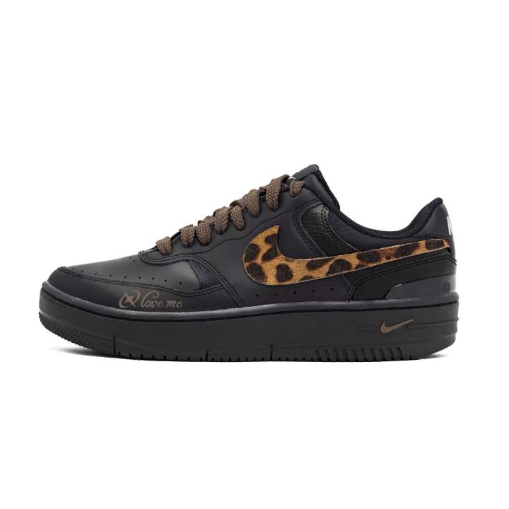 Nike Nike Gamma Force Leopard Print Maillard Style Suede Abrasion Resistant Height Increasing