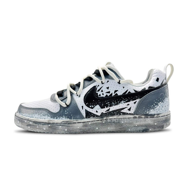 Nike Nike Court Borough Ruined Ruins Xingji Abrasion Resistant Low top Skateboard Shoes Men's Black White
