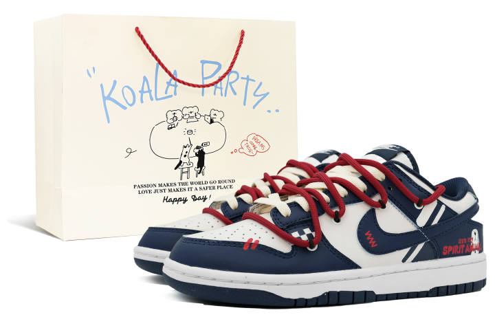 Nike Nike Dunk Leather Low top Skateboard Shoes Unisex Blue White Red