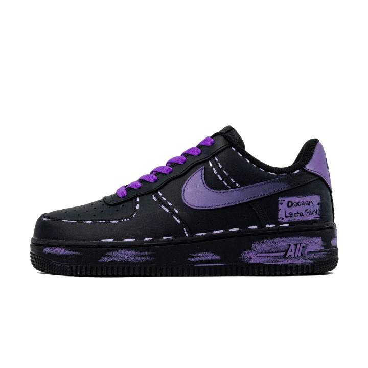 Nike Nike Air Force 1 Skateboard Shoes Unisex Low Top Black Purple Contrast