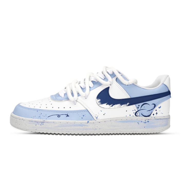 Nike Nike Court Vision 1 Planet Mystery Leather Abrasion Resistant Abrasion Resistant Low top Skateboard Shoes Unisex