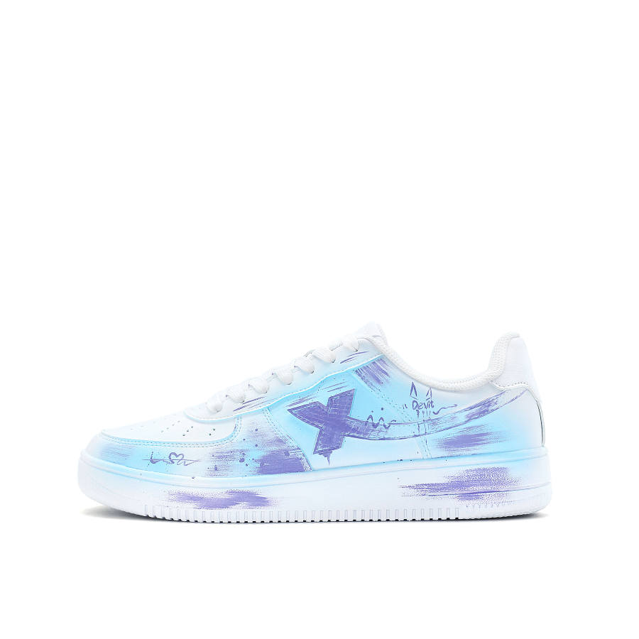 XTEP Air Force 1 Phantom Purple Demon Abrasion Resistant Balance Low top Skateboard Shoes Unisex Dark Sky Blue