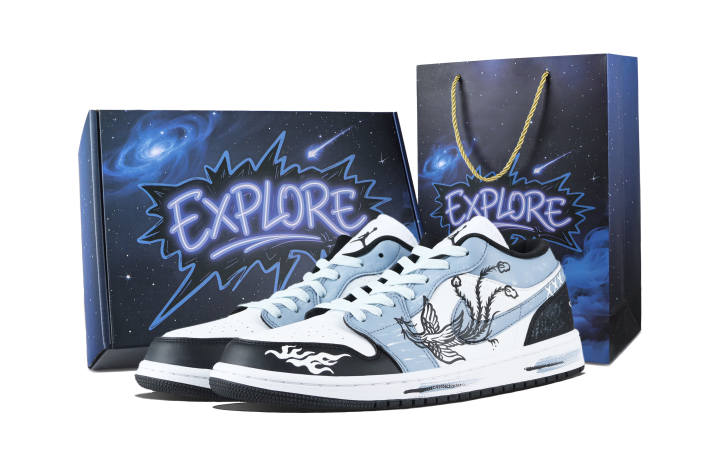 Jordan Jordan Air Jordan 1 Ruiyu Box Low top Skateboard Shoes Unisex Black Blue