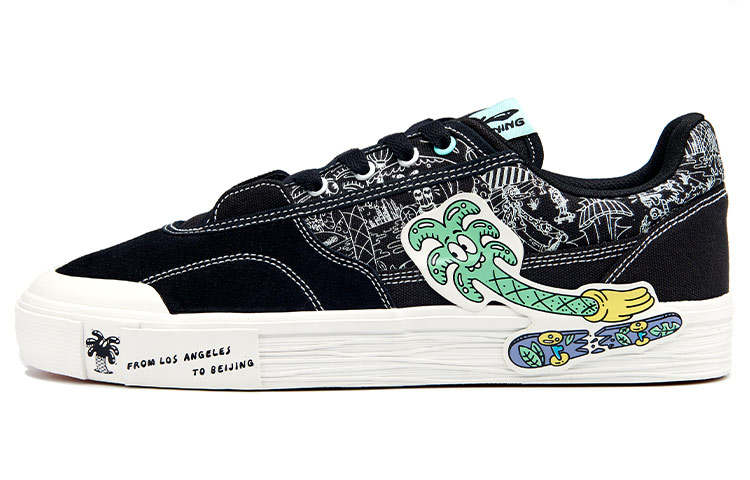 Li-Ning Steven Harrington x Li Ning Hand Plant Canvas Slip Resistant, Abrasion Resistant, Lightweight Low top Skateboard Shoes