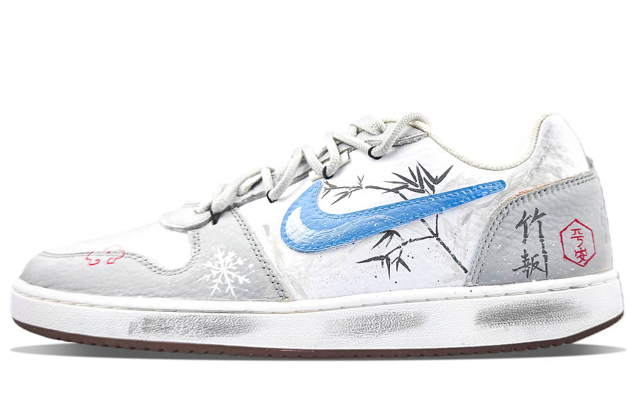 Nike Nike EBERNON Abrasion Resistant Abrasion Resistant Low top Skateboard Shoes Men's White Gray