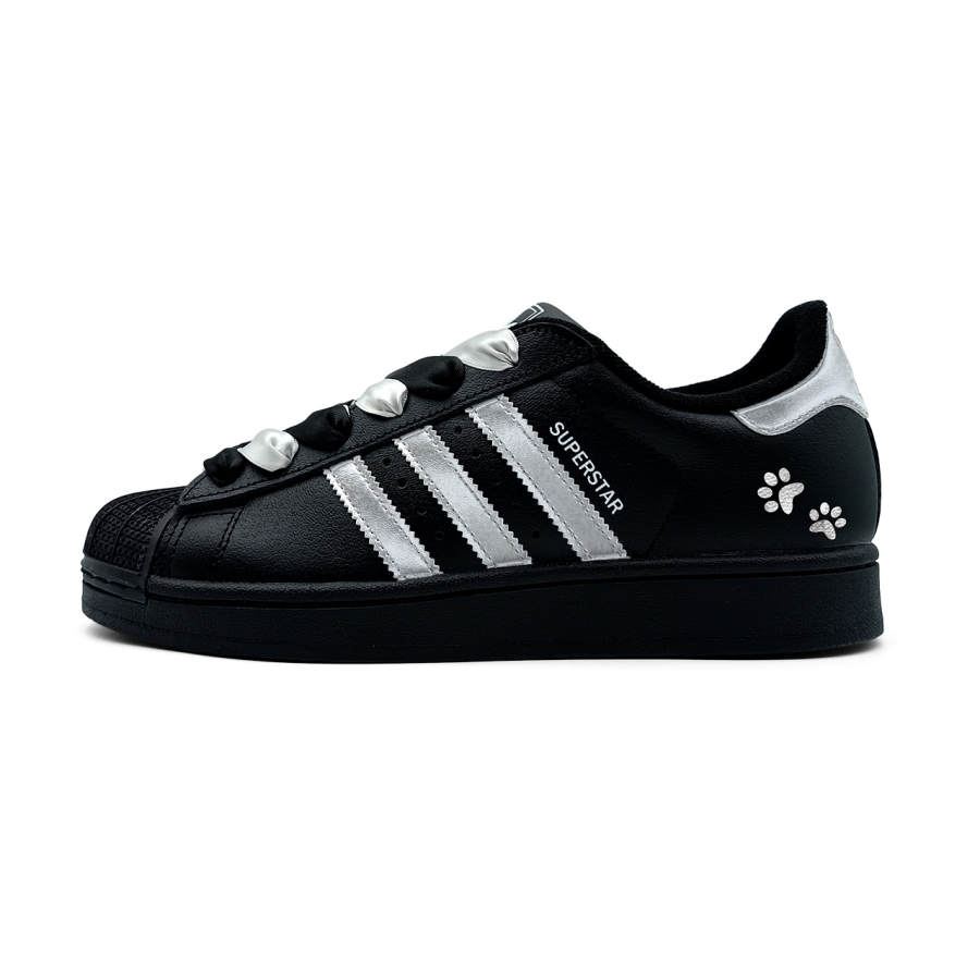 Adidas Originals Superstar 2 Comfortable Low top Skateboard Shoes Women's Black Silver