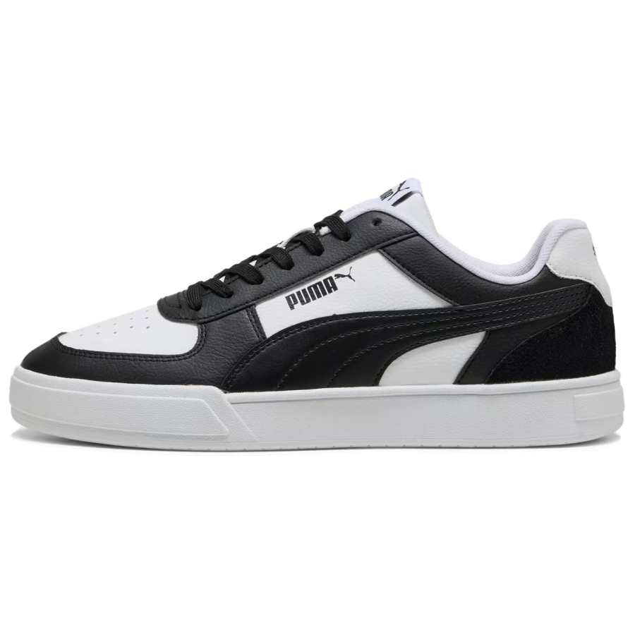 PUMA Caven Mix Abrasion Resistant Breathable Low top Skateboard Shoes Unisex Black White