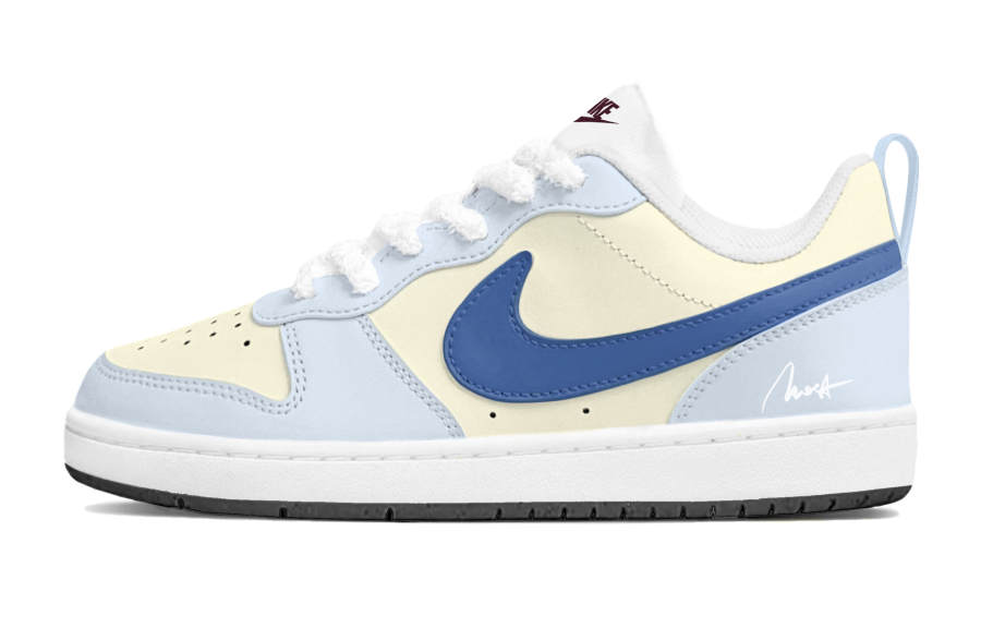 Nike Nike Court Borough Cushioning, Wear Resistant Low top Skateboard Shoes Women's Yellow Blue