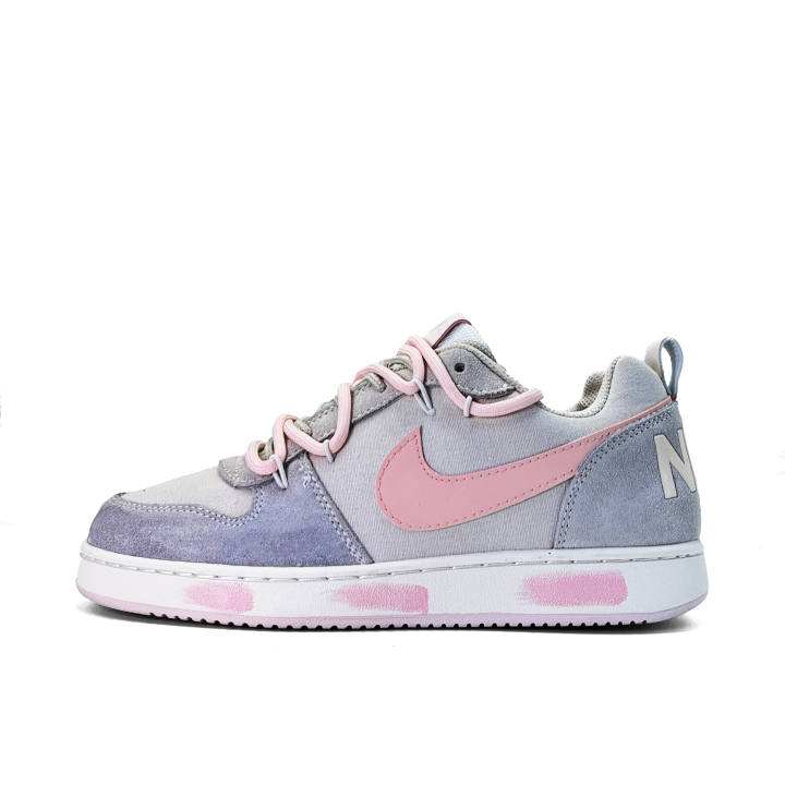 Nike Nike Court Borough Pink Trace Abrasion Resistant, Lightweight, And Breathable Low top Skateboard Shoes Unisex Gray