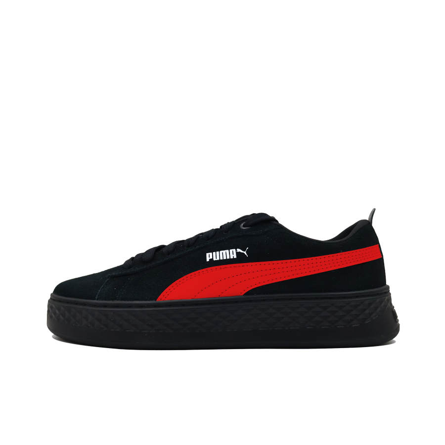 PUMA Smash Platform Fireworks Abrasion Resistant Slip Resistant Low top Skateboard Shoes Women's Black Red