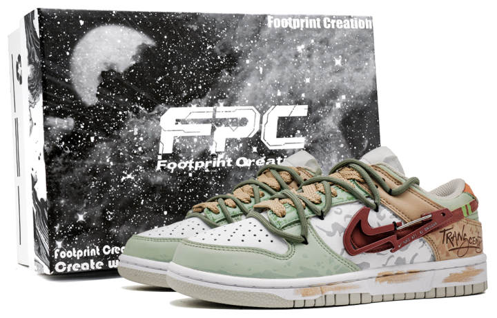 Nike Nike Dunk Boundary, Footprint Innovation, Box Abrasion Resistant Low top Skateboard Shoes Unisex Light Green