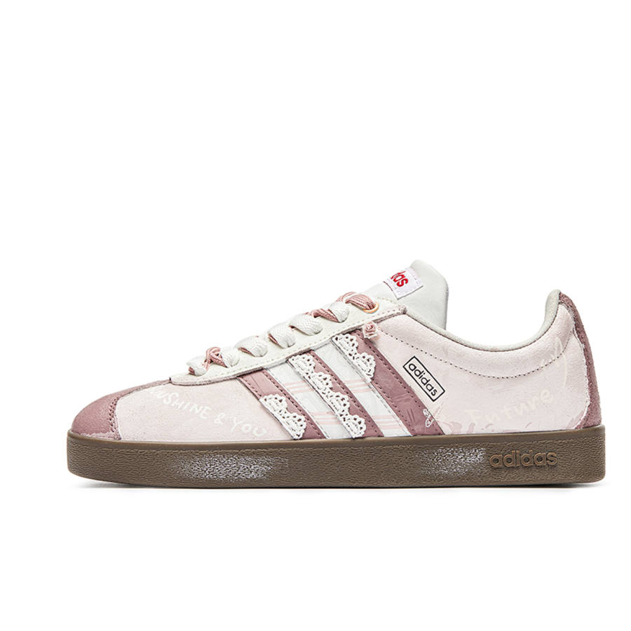 Adidas Neo VL Court Lifestyle Wu Jie, Rose Cushioning Low top Skateboard Shoes Unisex Pink Brown