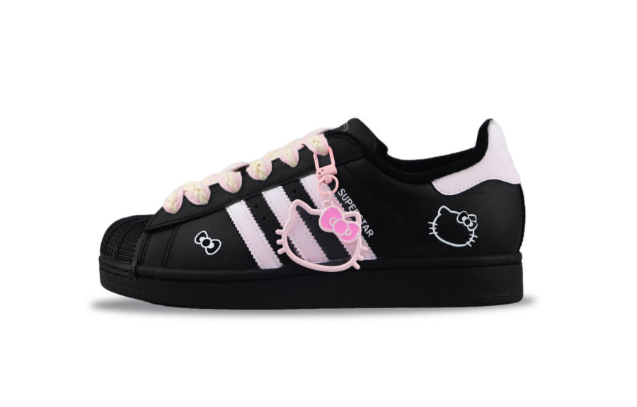 Adidas Originals Superstar 2 Abrasion Resistant Low top Skateboard Shoes Unisex Black Pink
