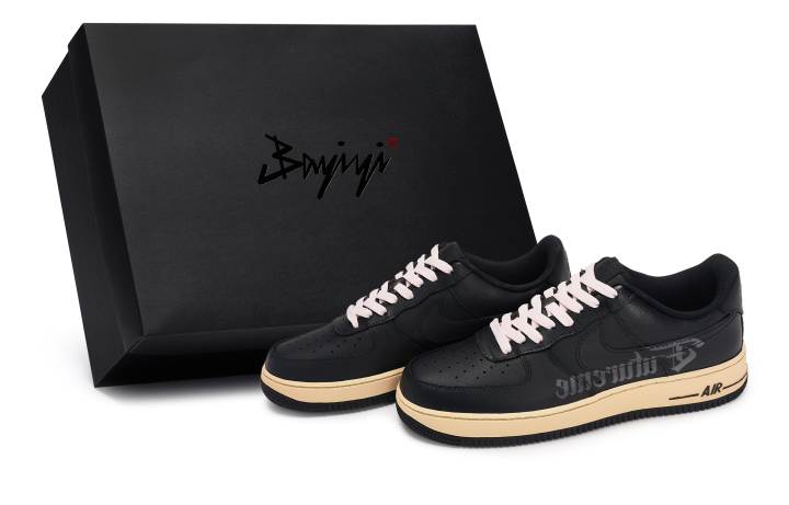 Nike Nike Air Force 1 07 811 Manufacturing, Old Letter, Special Shoe Box Low top Skateboard Shoes Unisex Black Pink