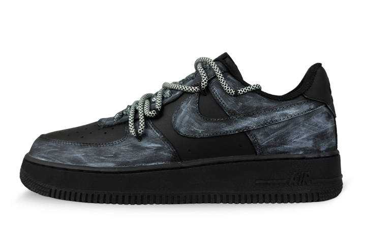Nike Nike Air Force 1 Rusty Scar Abrasion Resistant Low top Skateboard Shoes Men's Black White