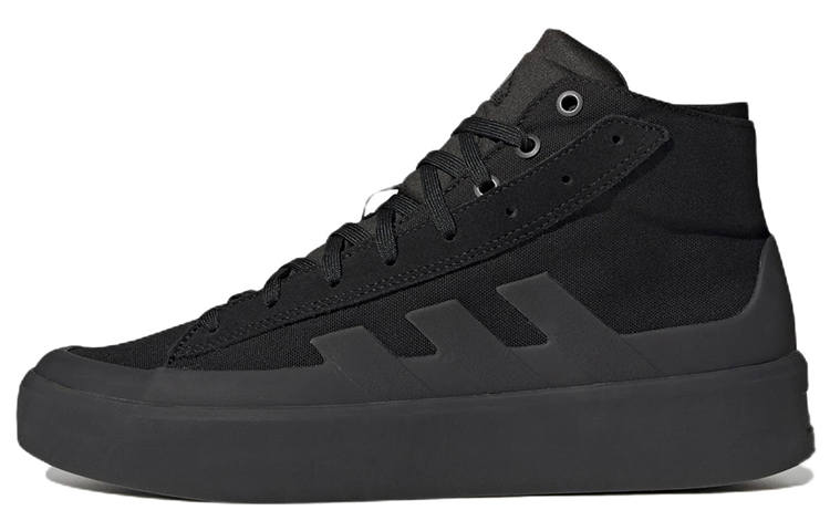 Adidas Adidas Znsored Hi Canvas Leather Slip Resistant Abrasion Resistant High top Skateboard Shoes Unisex Black