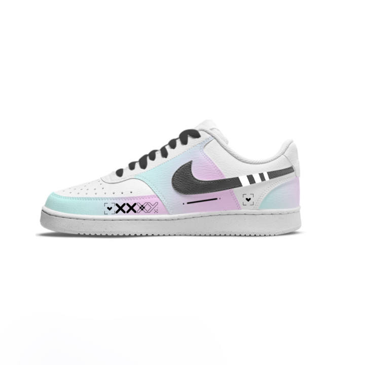 Nike Nike Court Vision 1 Cushioning, Wear Resistant Low top Skateboard Shoes Unisex Cyan Purple