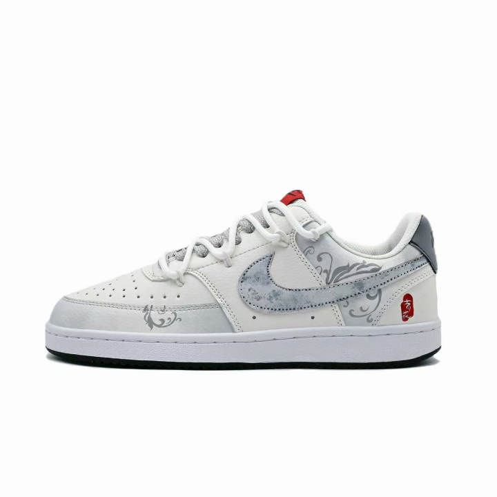 Nike Nike Court Vision 1 Classical Style Blue And White Synthetic Leather Slip Resistant Abrasion Resistant