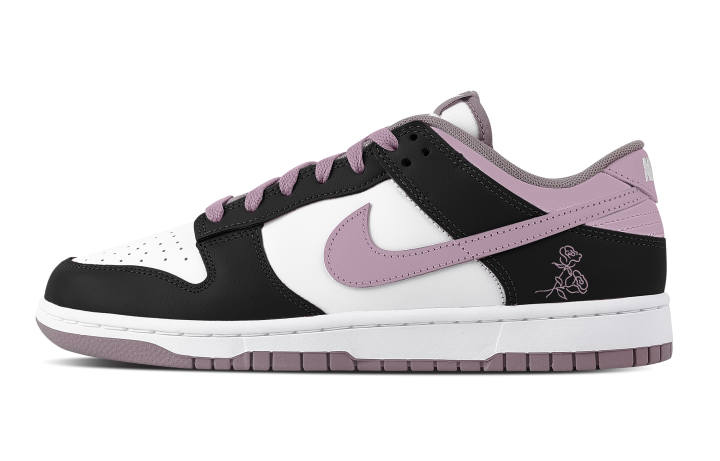 Nike Nike Dunk Black Rose Purple Charm Abrasion Resistant Low top Skateboard Shoes Unisex Black Purple