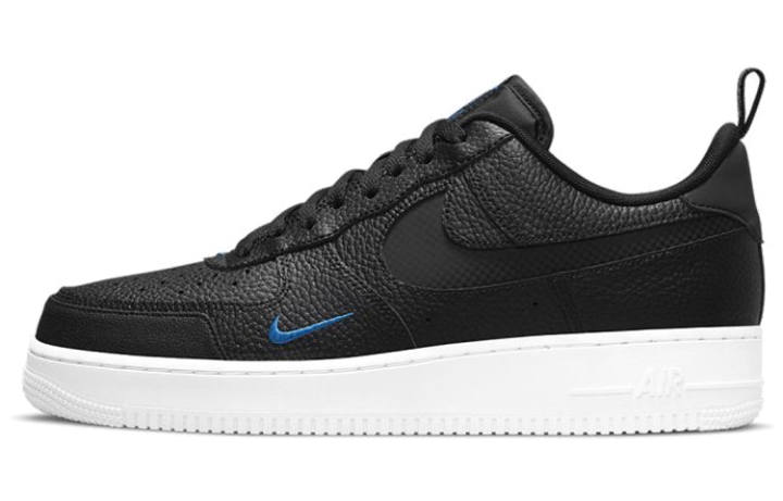 Nike Nike Air Force 1 Low Cut Out Reflective Swoosh Black Blue