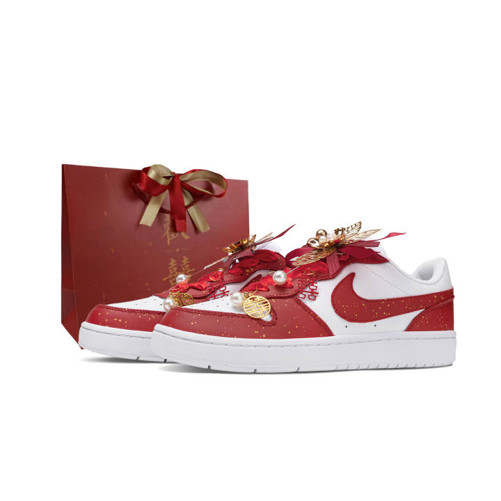 Nike Nike Court Borough 2 Blissful Union Low top Skateboard Shoes Unisex Red White