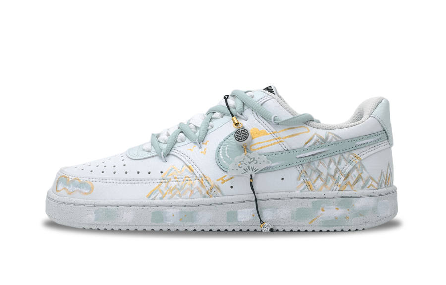 Nike Nike Court Vision 1 Peak Abrasion Resistant Low top Skateboard Shoes Unisex White Gray
