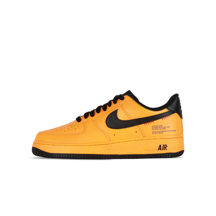 Nike Nike Air Force 1 Sunrise Coverage Cushioning Abrasion Resistant Low top Skateboard Shoes Unisex Black Yellow