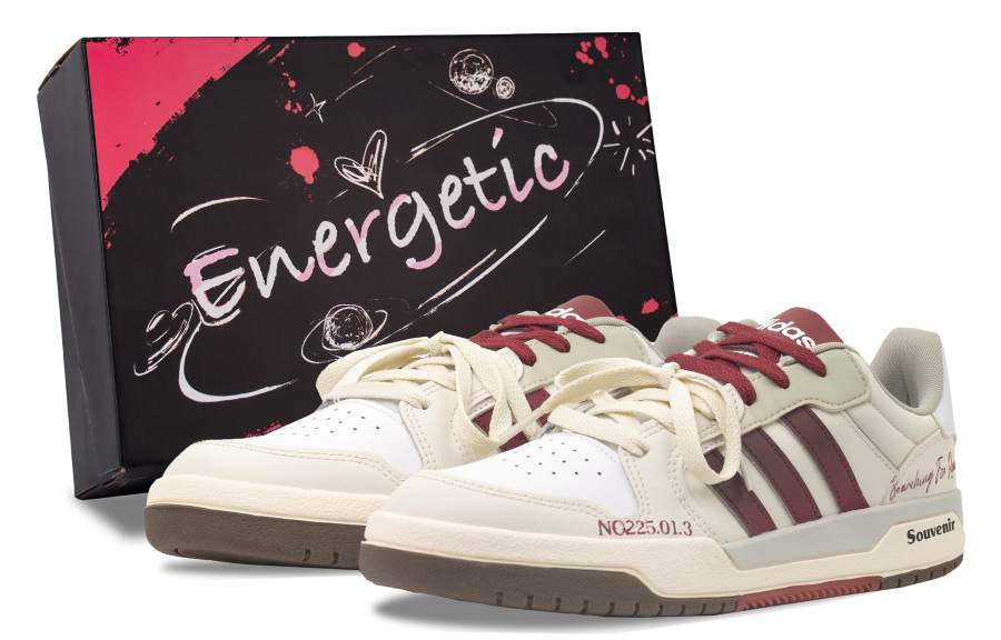 Adidas Neo Entrap Time Prelude, Berry Low top Skateboard Shoes Unisex Beige White Red