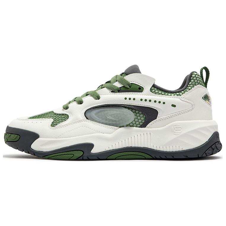 361° Jincheng Slip Resistant Abrasion Resistant Low top Skateboard Shoes Men's White Green
