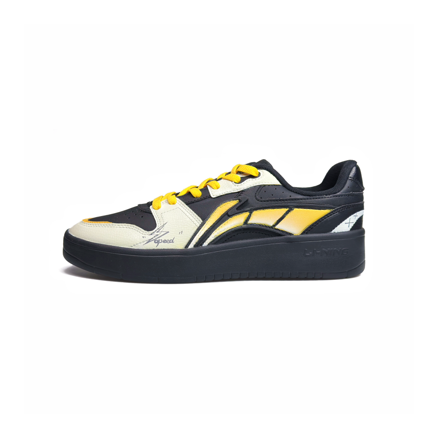 Li-Ning Li Ning Coverage Slip Resistant Height Increasing Low top Skateboard Shoes Men's Black Yellow