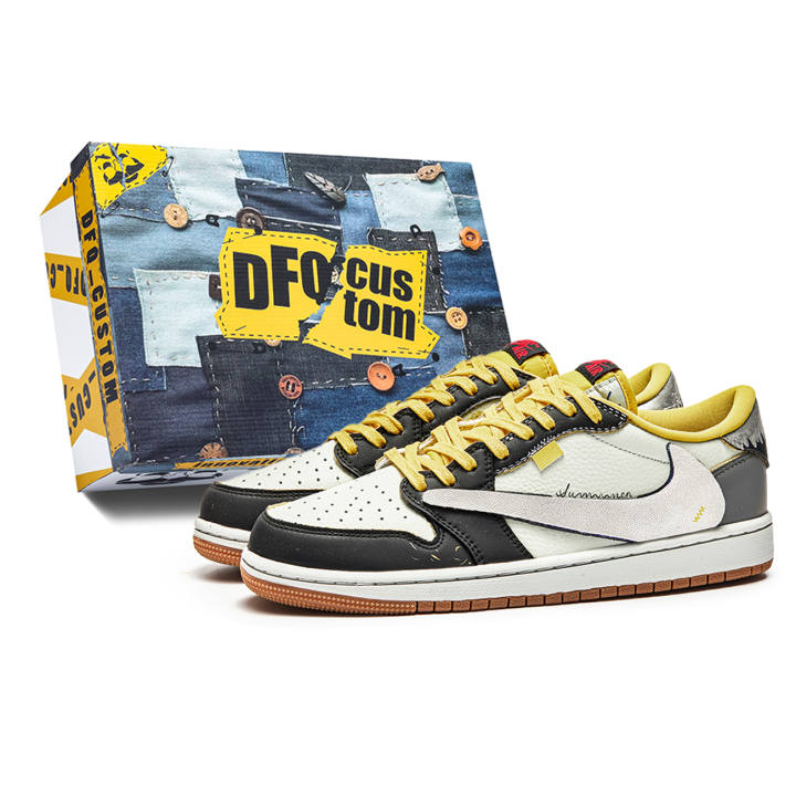 Jordan Jordan Travis Scott X Air Jordan Skateboard Shoes Unisex Low Top White/Black