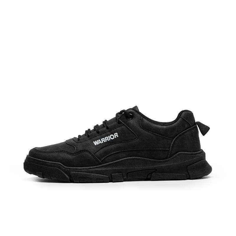 Warrior Slip Resistant Abrasion Resistant Low top Skateboard Shoes Men's Black