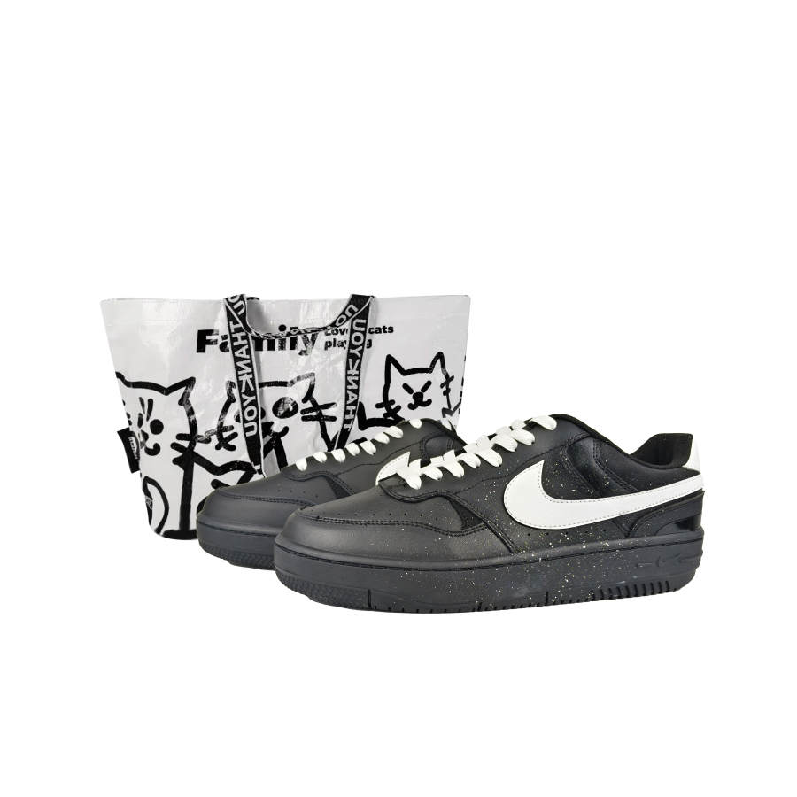 Nike Nike Gamma Force Slip Resistant Abrasion Resistant Low top Skateboard Shoes Unisex Black White Silver