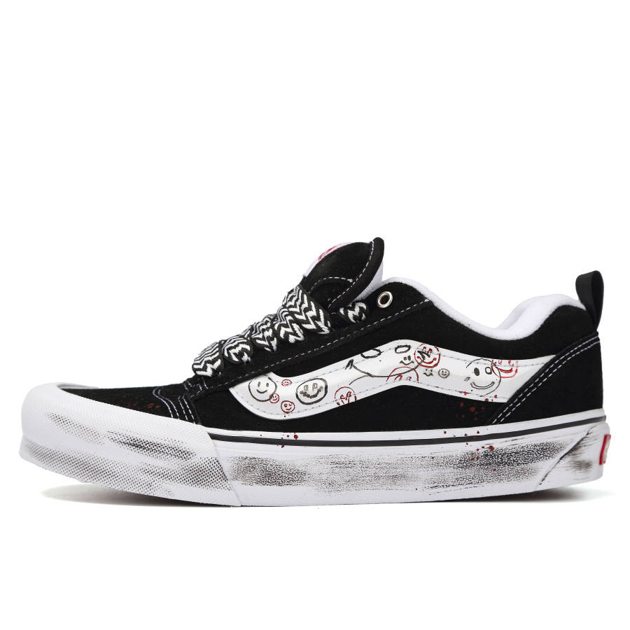 Vans Knu Skool Smiling Broadly Abrasion Resistant Abrasion Resistant Low top Skateboard Shoes Unisex Black