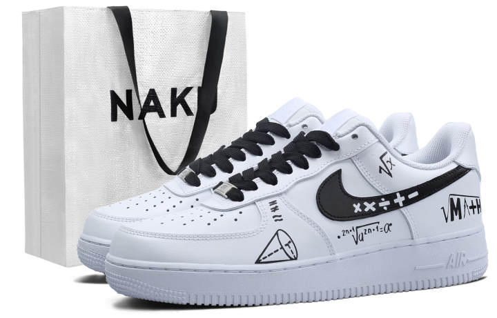 Nike Nike Air Force 1 Abrasion Resistant, Balance, Lightweight, Height Increasing Low top Skateboard Shoes Men's Black White