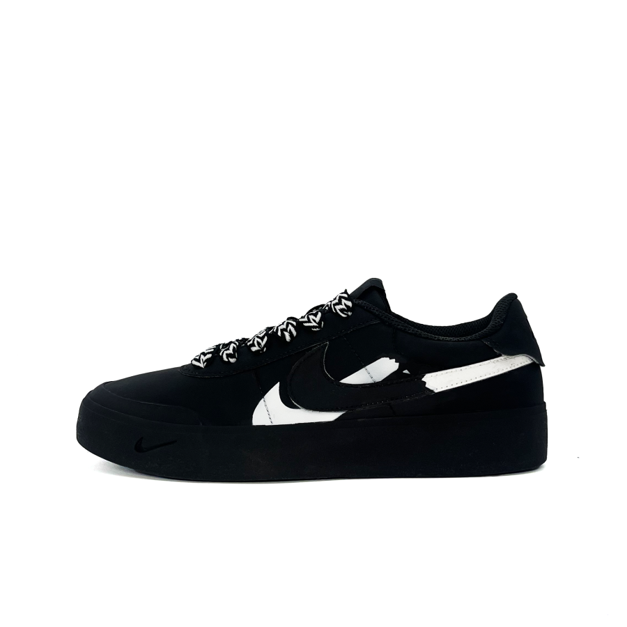 Nike Nike Court Shot Synthetic Leather Abrasion Resistant Low top Skateboard Shoes Men's Black White