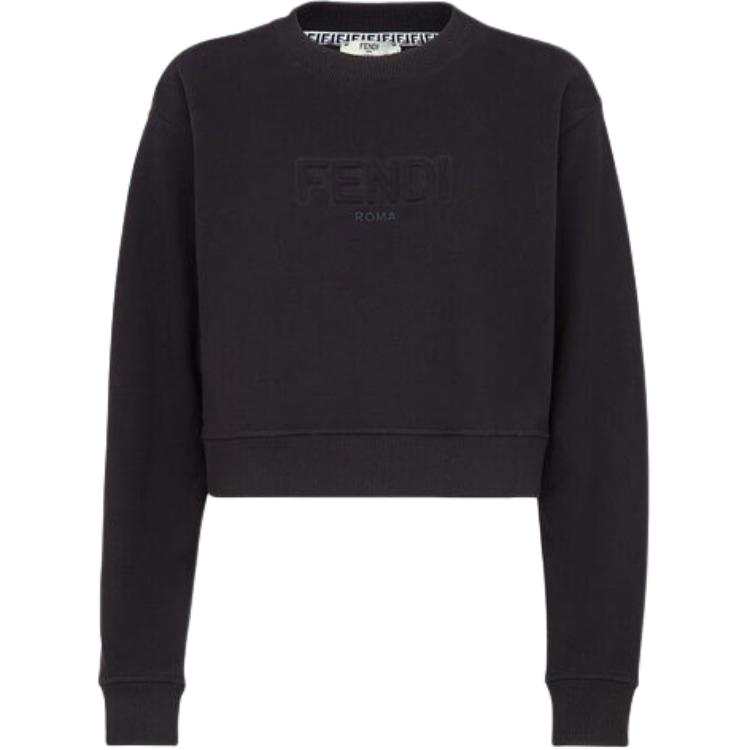 FENDI Sweatshirts Women's Black Crew Neck Moderate