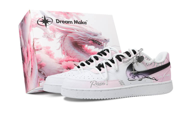 Nike Nike Court Vision 1 Skateboard Shoes Men's Low Top Black/White/Pink