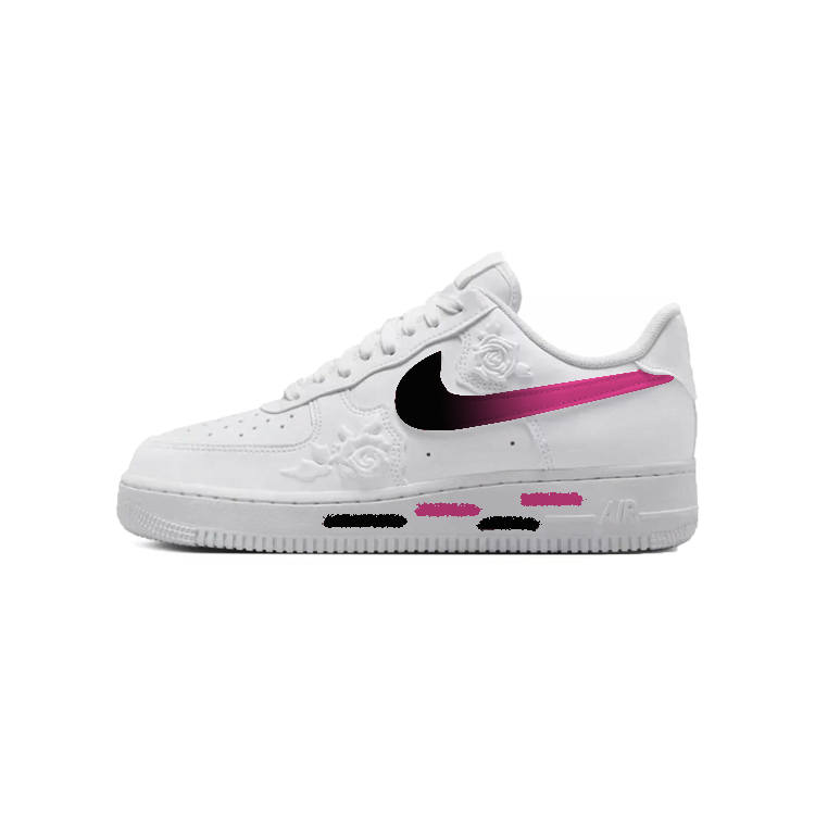 Nike Nike Air Force 1 Low Blackberry Leather Slip Resistant Abrasion Resistant Low top Skateboard Shoes Women's Black Pink