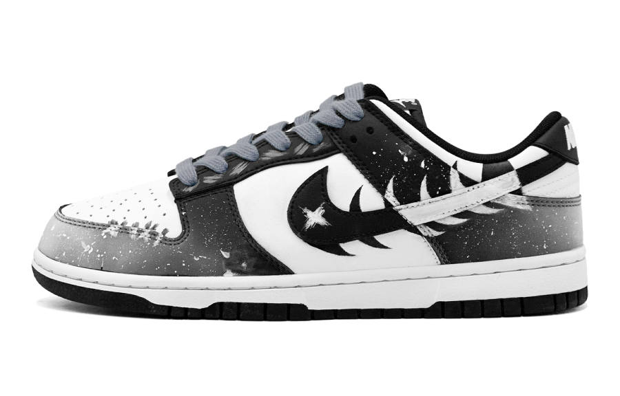 Nike Nike Dunk Fishbone Abrasion Resistant Low top Skateboard Shoes Unisex Black White