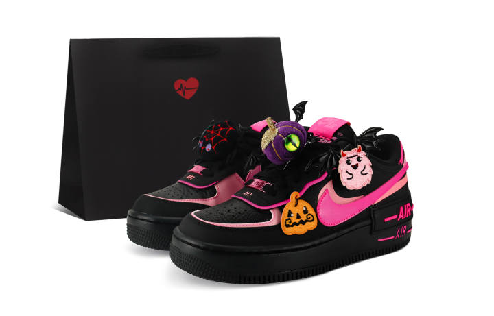 Nike Nike AF1 Shadow Wear resistant And Lightweight Low top Skateboard Shoes Women's Black Pink