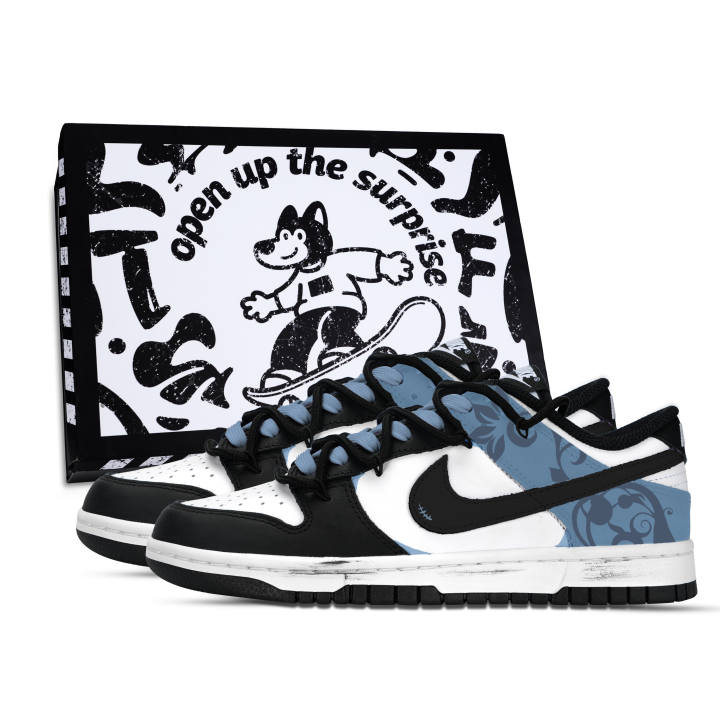 Nike Nike Dunk Ink Blue Holographic Powder Shoe Box Abrasion Resistant Abrasion Resistant Low top Skateboard Shoes Unisex