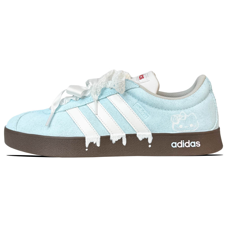 Adidas Adidas VL COURT 2.0 Abrasion Resistant Lightweight Low top Skateboard Shoes Unisex White Blue