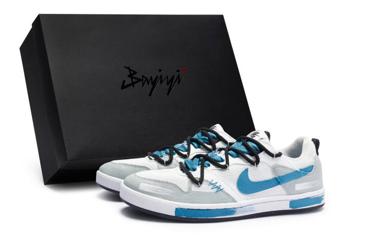 Nike Nike SB Alleyoop 811 Manufacturing Anti-Slip Wear-Resistant Low-Top Skateboard Shoes Men's White Gray Lake Blue